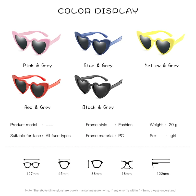 LongKeeper Baby Girl Heart Shaped Polarized Sunglasses For Kids Children TR90 Flexible Pink Black Sun Glasses UV400 Gafas
LongKeeper Baby Girl Heart Shaped Polarized Sunglasses For Kids Children TR90 Flexible Pink Black Sun Glasses UV400 Gafas