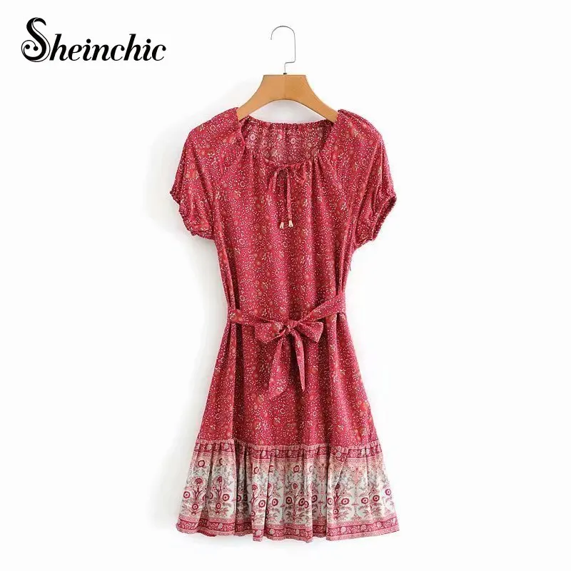 Boho Printed Woman Dress 2021 Summer Short Sleeve Mini Casual Vintage Dresses for Women Cotton Vestido De Mujer
Boho Printed Woman Dress 2021 Summer Short Sleeve Mini Casual Vintage Dresses for Women Cotton Vestido De Mujer