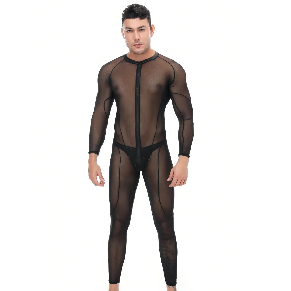 2020 new mesh sexy underwear long sleeve fine mesh perspective stitching one-piece bodysuit
2020 new mesh sexy underwear long sleeve fine mesh perspective stitching one-piece bodysuit