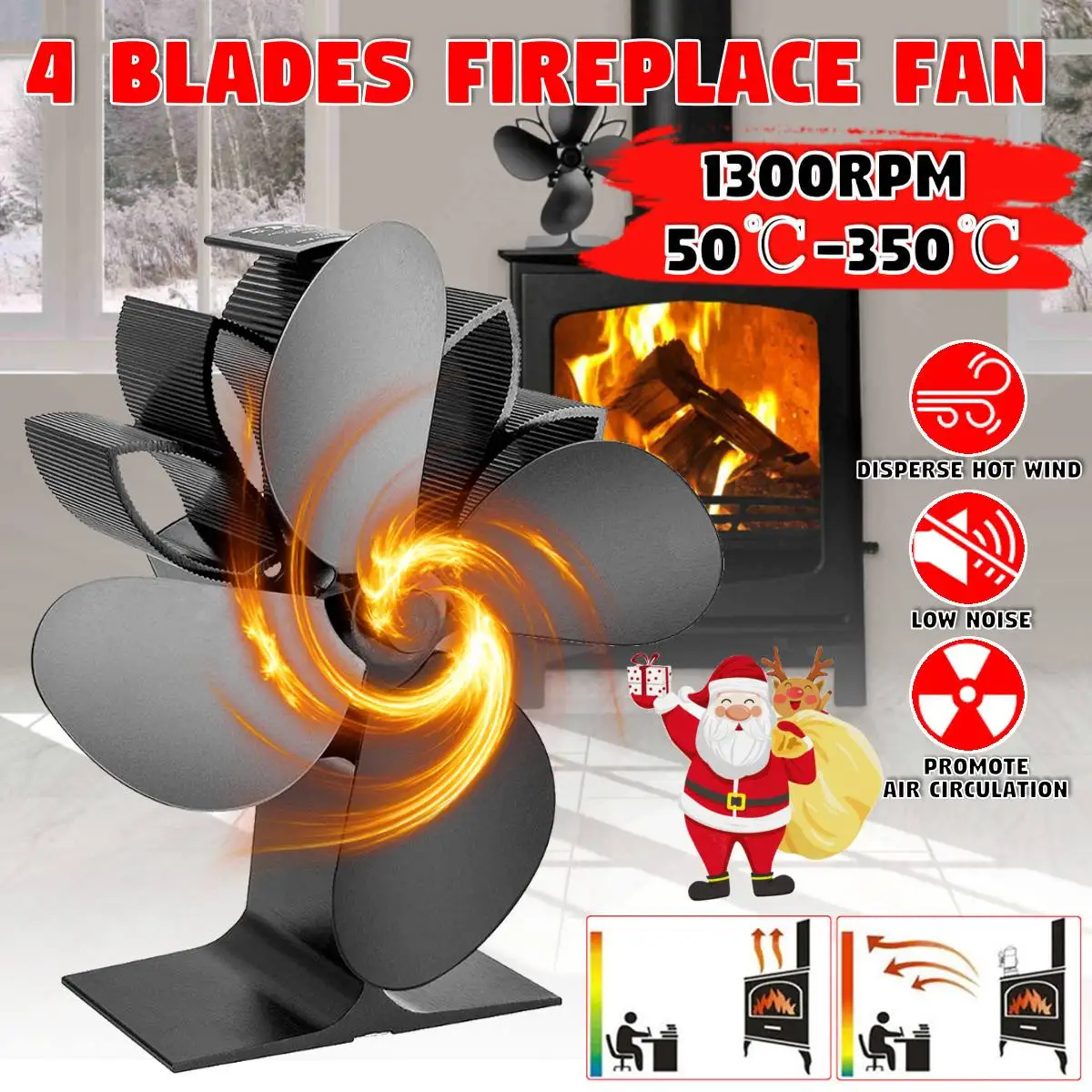 Вентилятор для камина 4 Blade вентилятор для печи, работающий от тепловой энергии деревянная горелка, Экологически чистая, тихая, экономия топ...
Вентилятор для камина 4 Blade вентилятор для печи, работающий от тепловой энергии деревянная горелка, Экологически чистая, тихая, экономия топ...