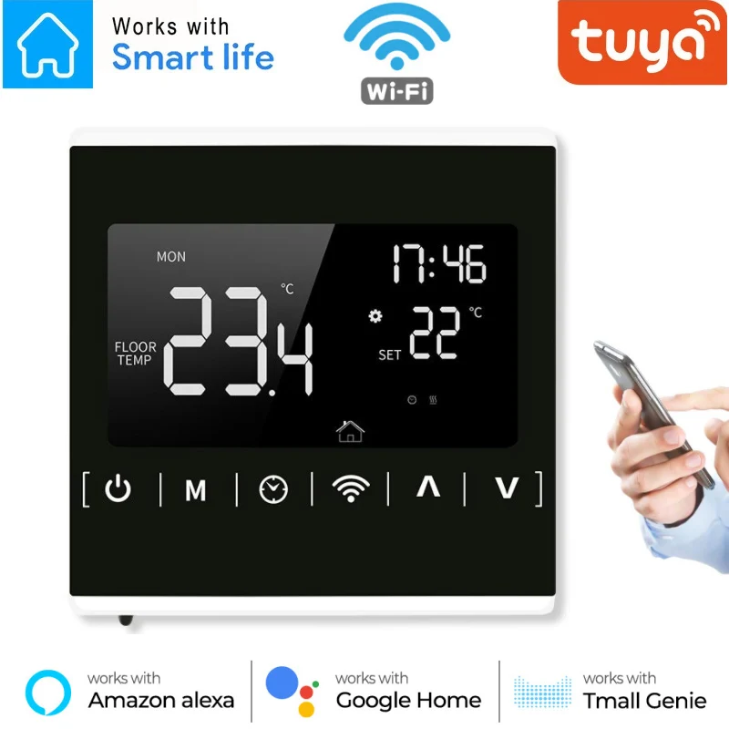 Tuya Wifi Smart Thermostat AC85-240V LCD Touch Screen Water/Electric Floor Heating Water/Gas Boiler Smart Temperature Controller
Tuya Wifi Smart Thermostat AC85-240V LCD Touch Screen Water/Electric Floor Heating Water/Gas Boiler Smart Temperature Controller