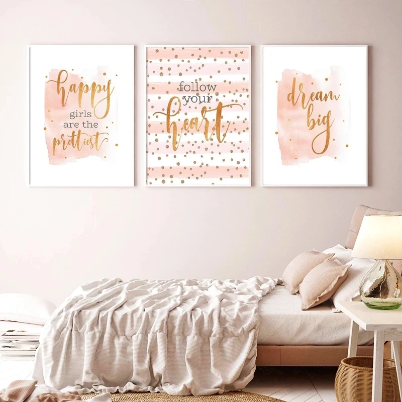 Rose Gold Inspirational Quotes Pink Poster Girls Room Nordic Wall Art Pictures Canvas Painting Prints for Living Room Home Decor
Rose Gold Inspirational Quotes Pink Poster Girls Room Nordic Wall Art Pictures Canvas Painting Prints for Living Room Home Decor