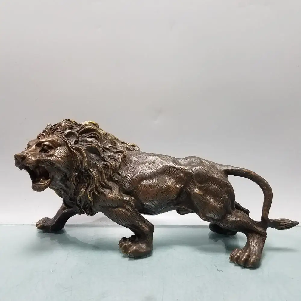 13" Chinese Seikos brass distressed Lion statue Panthera leo Lion King of the Forest African male lion statue
13" Chinese Seikos brass distressed Lion statue Panthera leo Lion King of the Forest African male lion statue