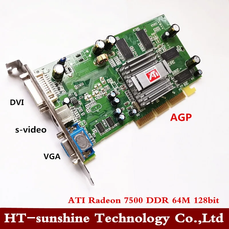 

Original For Sapphire ATI Radeon 7500 DDR 64M video card DVI VGA S-video AGP graphics card 1pcs free shipping