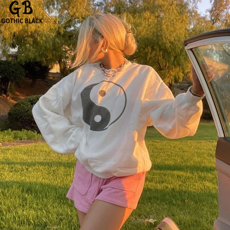 Gothblack Pullovers Tai Chi Printed Loose Casual Long Sleeves Sweater Simple Back To Basics Hoodie Women Sweatshirts Clothes
Gothblack Pullovers Tai Chi Printed Loose Casual Long Sleeves Sweater Simple Back To Basics Hoodie Women Sweatshirts Clothes