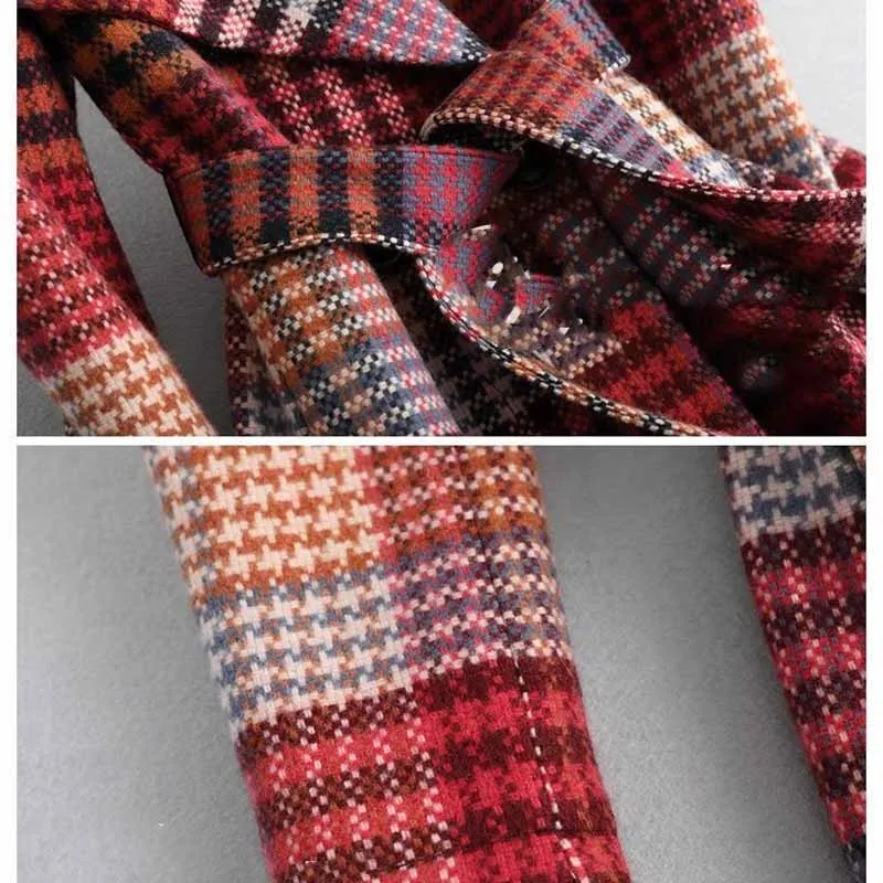 High Quality Plaid Woolen Cloth Coat Women Autumn Winter Belt Slim Big Turn-down Collar Design Long Jacket Casual Outwear KW338
High Quality Plaid Woolen Cloth Coat Women Autumn Winter Belt Slim Big Turn-down Collar Design Long Jacket Casual Outwear KW338