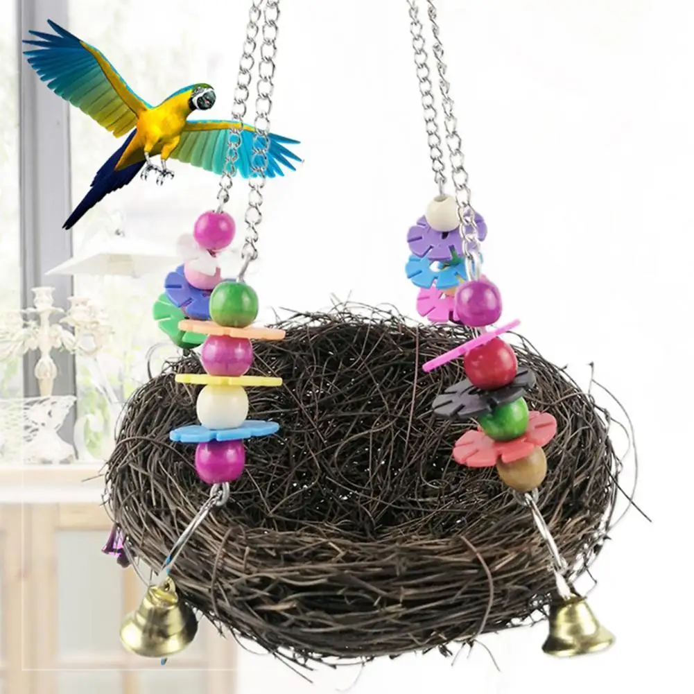 Bird Nest Lovely Attractive Colorful Parrot Braided Hanging Nest for Pet 
Bird Nest Lovely Attractive Colorful Parrot Braided Hanging Nest for Pet