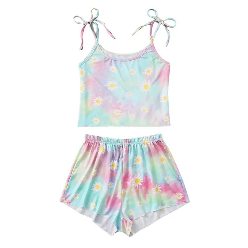 Womens Pajama Sets Tie Dye Floral Print Sleeveless Tops Shorts Pants Casual Loungewear Set
Womens Pajama Sets Tie Dye Floral Print Sleeveless Tops Shorts Pants Casual Loungewear Set