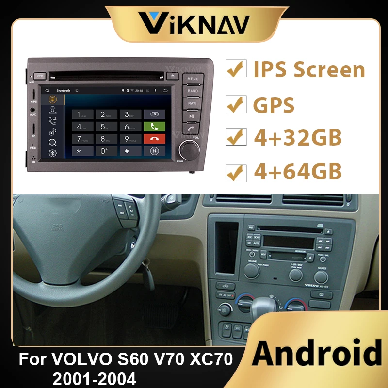 Автомагнитола 2Din на Android для VOLVO S60 V70 XC70 2000 - 2003 2004, автомобильный мультимедийный плеер с GPS-навигацией, автомобильный аудио стерео приемник
Автомагнитола 2Din на Android для VOLVO S60 V70 XC70 2000 - 2003 2004, автомобильный мультимедийный плеер с GPS-навигацией, автомобильный аудио стерео приемник