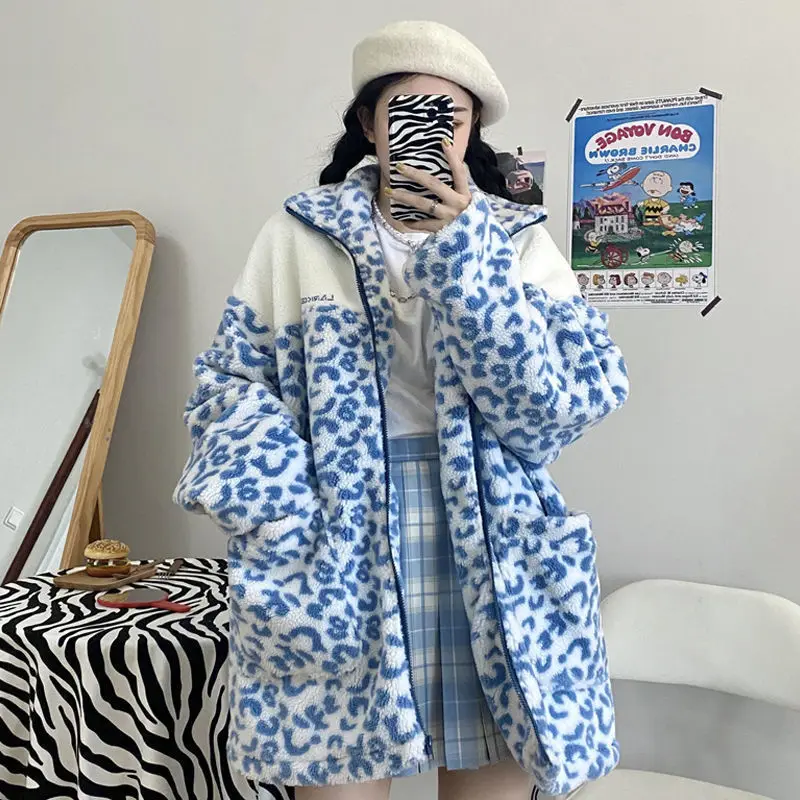 Wool Coat Zip Up Autumn Jacket Women Korean Fashion Loose Leopard Cow Pattern Winter Clothes Women Thickened Fluff Outerwear
Wool Coat Zip Up Autumn Jacket Women Korean Fashion Loose Leopard Cow Pattern Winter Clothes Women Thickened Fluff Outerwear
