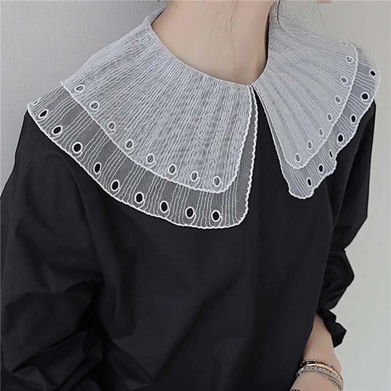 Women Double Layer Hollow Out Large Fake Lapel Collar Butterfly Ruffles Detachable Half Shirt Button Adjustable Blouse Diy
Women Double Layer Hollow Out Large Fake Lapel Collar Butterfly Ruffles Detachable Half Shirt Button Adjustable Blouse Diy
