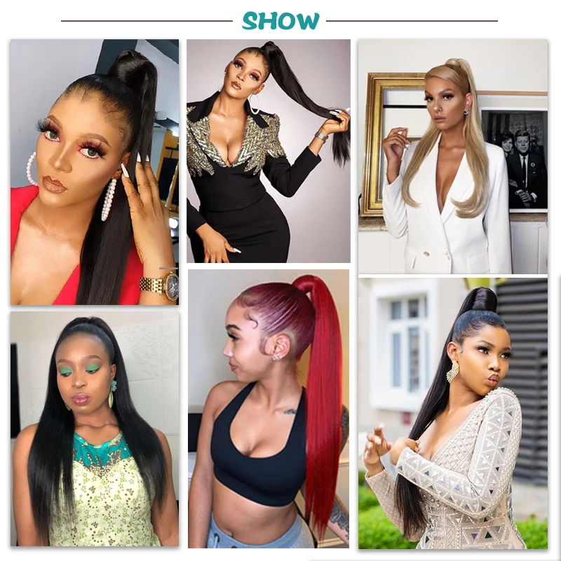 LIANGMO 24" Long Straight Wrap around Ponytail Extensions Synthetic Clip in Ponytail Hair Extensions Hairpiece for Women
LIANGMO 24" Long Straight Wrap around Ponytail Extensions Synthetic Clip in Ponytail Hair Extensions Hairpiece for Women