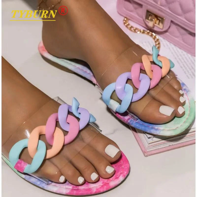 Flat Slippers Women Shoes Summer Women Sandals Sexy PVC Chain Sandals Ladies Flip Flops Casual Beach Shoes High Quality Designer
Flat Slippers Women Shoes Summer Women Sandals Sexy PVC Chain Sandals Ladies Flip Flops Casual Beach Shoes High Quality Designer