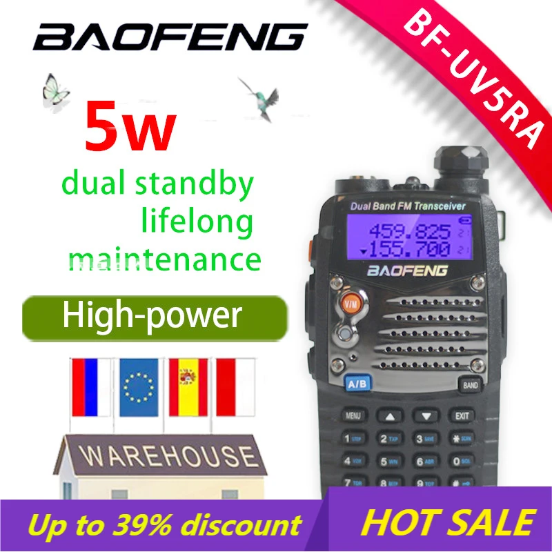 Walkie Talkie Baofeng UV-5RA Portable CB Radio UV5RA Dual 136-174 MHz & 400-520 MHz UV 5RA for Ham Hotel Commercial Security Use
Walkie Talkie Baofeng UV-5RA Portable CB Radio UV5RA Dual 136-174 MHz & 400-520 MHz UV 5RA for Ham Hotel Commercial Security Use