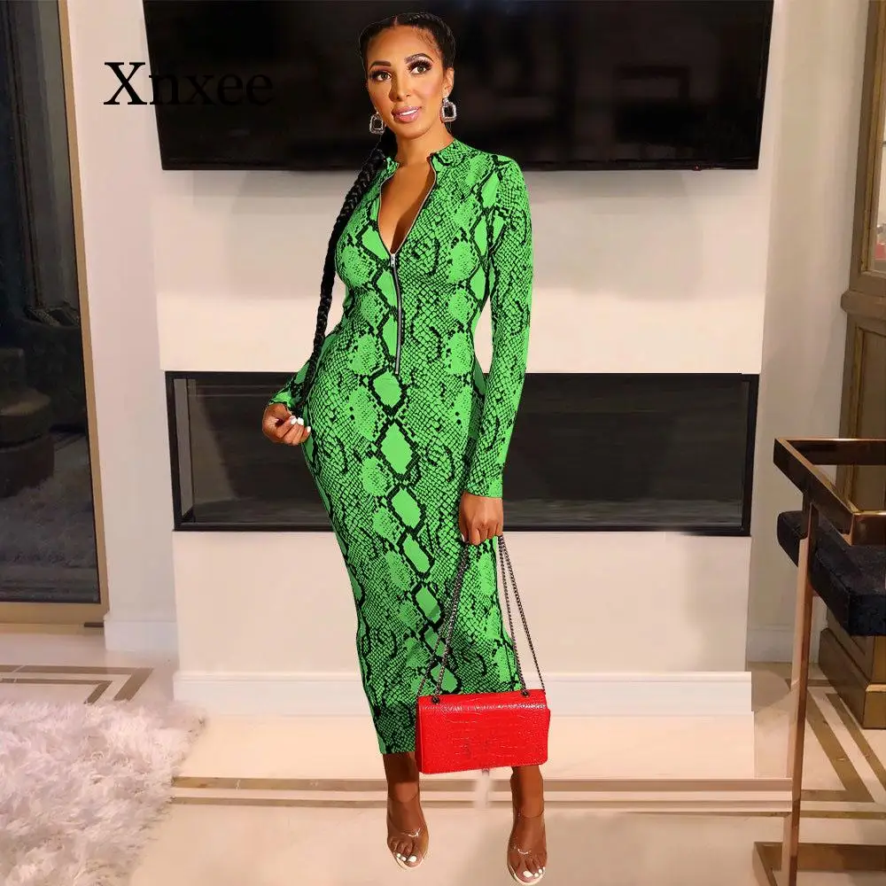 Snake Print Sexy Bodycon Dress Women Rave Wear on Both Sides Midi Tight Christmas Dresses Long Sleeve Club Party Dress
Snake Print Sexy Bodycon Dress Women Rave Wear on Both Sides Midi Tight Christmas Dresses Long Sleeve Club Party Dress