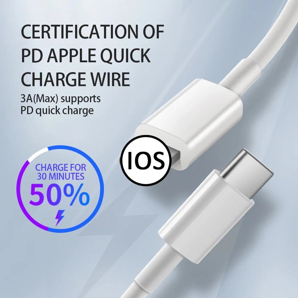18W/20w PD Type-C To Fast Charge Cable Data Cord Date Line For IPhone12 Max /X/XS/XR/11 Pro Max
18W/20w PD Type-C To Fast Charge Cable Data Cord Date Line For IPhone12 Max /X/XS/XR/11 Pro Max