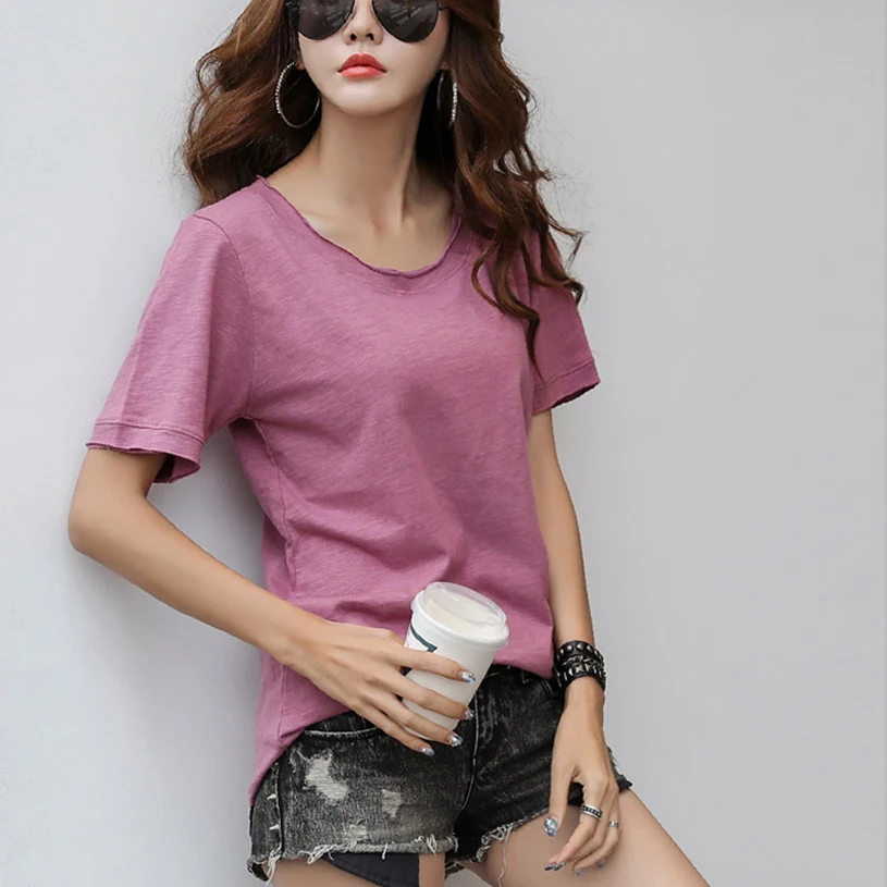 Grace&Taste Office Lady Bamboo Cotton O-Neck T-Shirt Women Short Sleeves Loose Pure White New Versatile Spring Summer Top
Grace&Taste Office Lady Bamboo Cotton O-Neck T-Shirt Women Short Sleeves Loose Pure White New Versatile Spring Summer Top