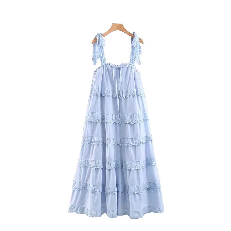 Elegant women ruffles cascading cotton dress 2020 summer fashion ladies vintage long dresses feminine holiday vestido girls chic 
Elegant women ruffles cascading cotton dress 2020 summer fashion ladies vintage long dresses feminine holiday vestido girls chic