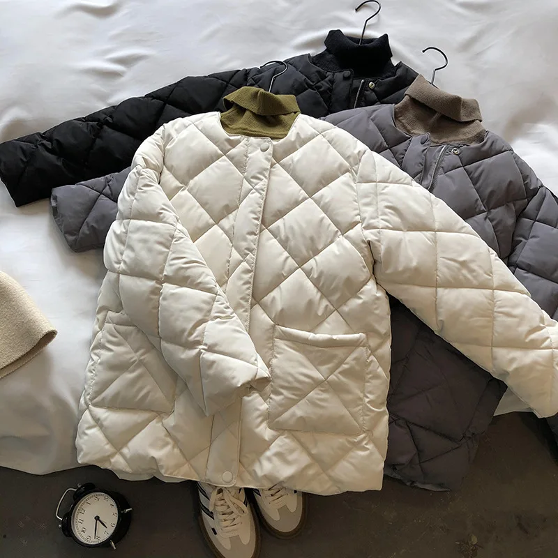 2021 Women Winter Warm Plaid Thin Coat O-Neck Women Fashion Beige Cotton Down Coat Tops For Women Casaco Feminino
2021 Women Winter Warm Plaid Thin Coat O-Neck Women Fashion Beige Cotton Down Coat Tops For Women Casaco Feminino