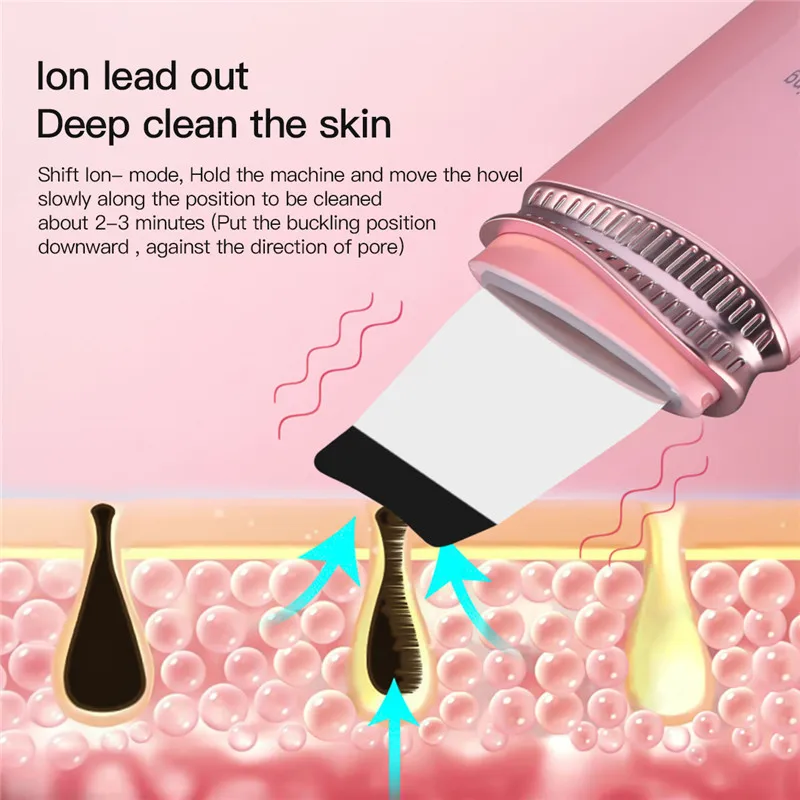 Skin Scrubber Face Spatula Ultrasonic Pore Cleaner EMS Ion Facial Deep Cleansing Lifting Exfoliator Blackhead Remover
Skin Scrubber Face Spatula Ultrasonic Pore Cleaner EMS Ion Facial Deep Cleansing Lifting Exfoliator Blackhead Remover