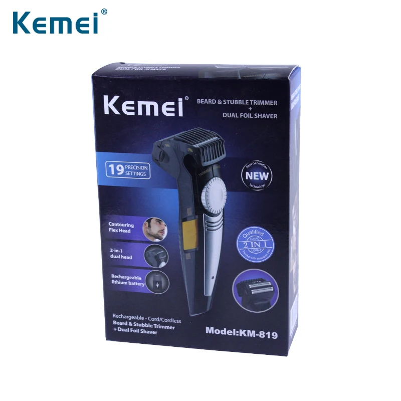 Kemei 2 in 1 Multifunction Men Electric Shaver And Hair Trimmer 100-240V 19 Settings Cutting Length Ajustable Shaver Razor 819
Kemei 2 in 1 Multifunction Men Electric Shaver And Hair Trimmer 100-240V 19 Settings Cutting Length Ajustable Shaver Razor 819