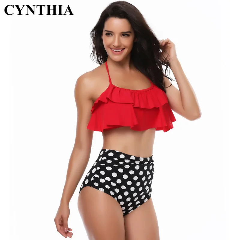 Ladies Bikini Swimsuit Sexy Women's Split Type Dot Wire-free High-waist Ruffles swimming suit Swimwear Beachwear 7-5
Ladies Bikini Swimsuit Sexy Women's Split Type Dot Wire-free High-waist Ruffles swimming suit Swimwear Beachwear 7-5