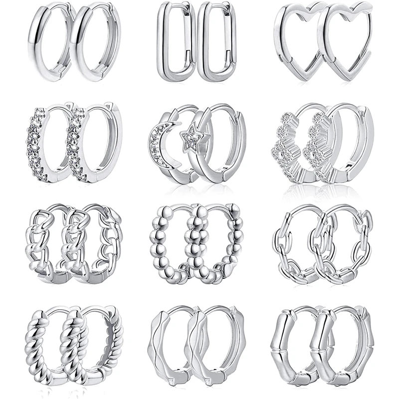 Hoop Earrings for Women Girls Cubic Zirconia Small Hoop Earrings Gold Color Cartilage Multiple Piercing 12-15MM
Hoop Earrings for Women Girls Cubic Zirconia Small Hoop Earrings Gold Color Cartilage Multiple Piercing 12-15MM