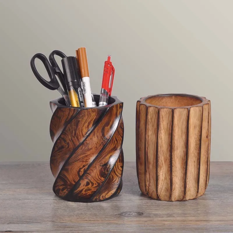 Thai Solid Wood Pen Holder Desktop Stationery Pen Holder Wooden Storage Box Desk Large Capacity Round Pen Holder
Thai Solid Wood Pen Holder Desktop Stationery Pen Holder Wooden Storage Box Desk Large Capacity Round Pen Holder
