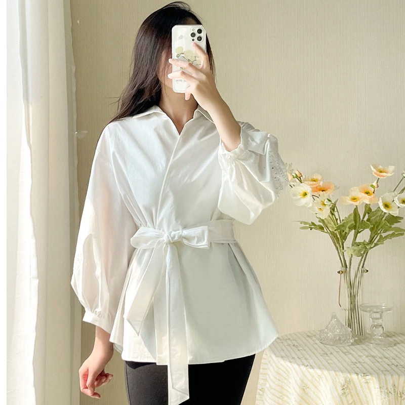 New sleeve cotton embroidered jacket white shirt female temperament of the spring and autumn outfit long-sleeved shirt OL
New sleeve cotton embroidered jacket white shirt female temperament of the spring and autumn outfit long-sleeved shirt OL