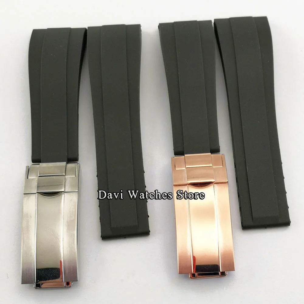 Parnis 20mm Black Rubber Watch Band With Silver/Rose Gold Steel Buckle Oysterflex Strap
Parnis 20mm Black Rubber Watch Band With Silver/Rose Gold Steel Buckle Oysterflex Strap