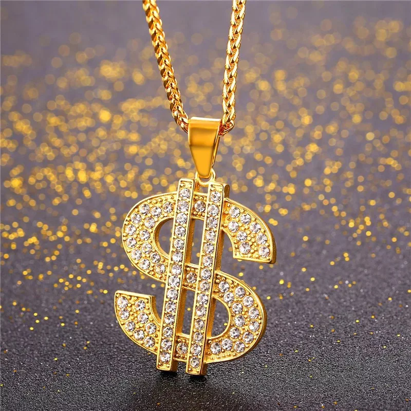 New Hip Hop Gold Color Big Pendant Necklaces for Man Women Fashion Luxury Zircon Dollar Symbol Dangle Necklace Punk Rock Jewelry
New Hip Hop Gold Color Big Pendant Necklaces for Man Women Fashion Luxury Zircon Dollar Symbol Dangle Necklace Punk Rock Jewelry