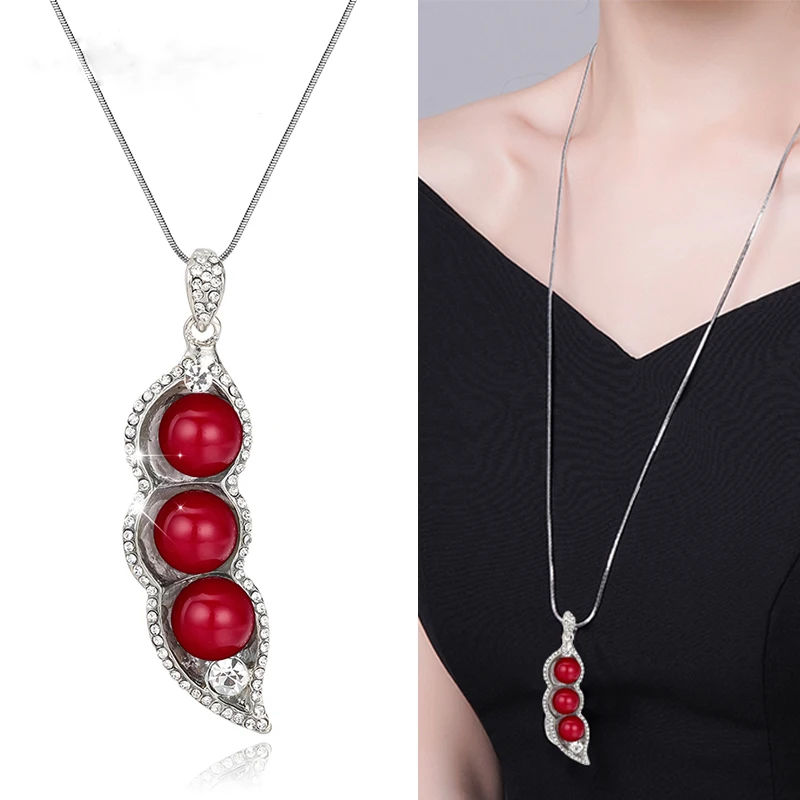 Women Long Necklace Fashion Silver Color Crystal Pea Choker Necklaces & Pendants Simulated Pearl Chain Collier Jewelry Gifts
Women Long Necklace Fashion Silver Color Crystal Pea Choker Necklaces & Pendants Simulated Pearl Chain Collier Jewelry Gifts