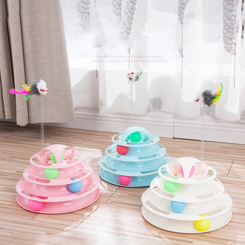 Three Levels Pet Cat Intelligence Amusement Triple Disc Cat Toy Tower Tracks Disc Cat Toys Ball Training Amusement Plate Cute Tu
Three Levels Pet Cat Intelligence Amusement Triple Disc Cat Toy Tower Tracks Disc Cat Toys Ball Training Amusement Plate Cute Tu