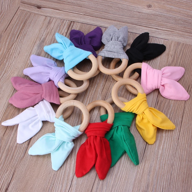 Bunny Ear Teether Fabric Wooden Teething Ring With Crinkle Material Shower Gift N0HD
Bunny Ear Teether Fabric Wooden Teething Ring With Crinkle Material Shower Gift N0HD