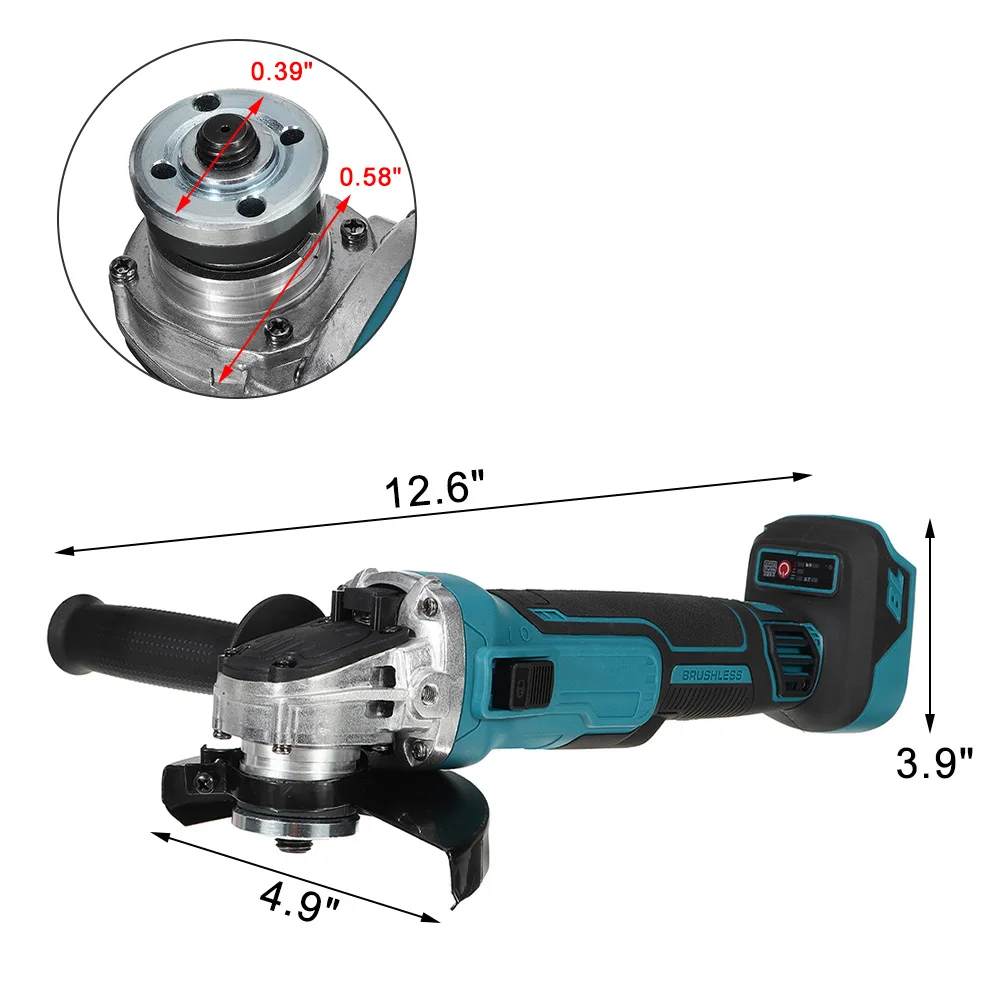 800W 125mm Brushless Electric Impact Angle Grinder 3 Speeds Cordless Cutting Machine For Makita 18V Battery DIY Power Tool
800W 125mm Brushless Electric Impact Angle Grinder 3 Speeds Cordless Cutting Machine For Makita 18V Battery DIY Power Tool