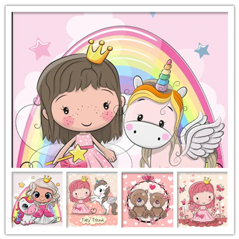 Diamond Embroidered Fairy Tale Princess 5D Square/Round Diamond Cartoon Unicorn Bear Diamond Painting Mosaic Children's Gift
Diamond Embroidered Fairy Tale Princess 5D Square/Round Diamond Cartoon Unicorn Bear Diamond Painting Mosaic Children's Gift