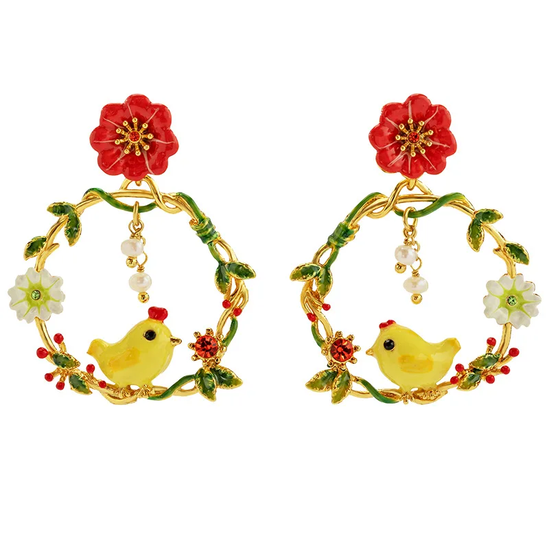 European and American New Enamel Glaze Little Cute Chicken Flower Earrings Dangle Earrings Fashion Temperament Niche Earrings
European and American New Enamel Glaze Little Cute Chicken Flower Earrings Dangle Earrings Fashion Temperament Niche Earrings