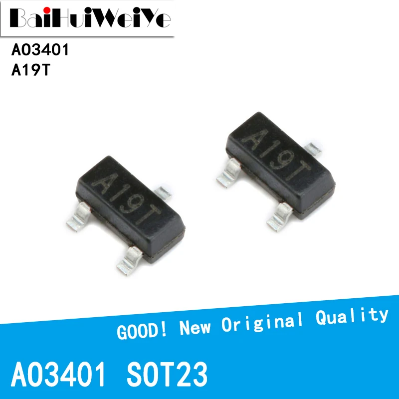 50 шт./лот AO3401 3401 A19T AO3401A SOT23 SOT-23 SMD новый и оригинальный чипсет IC MOSFET MOSFT - купить по