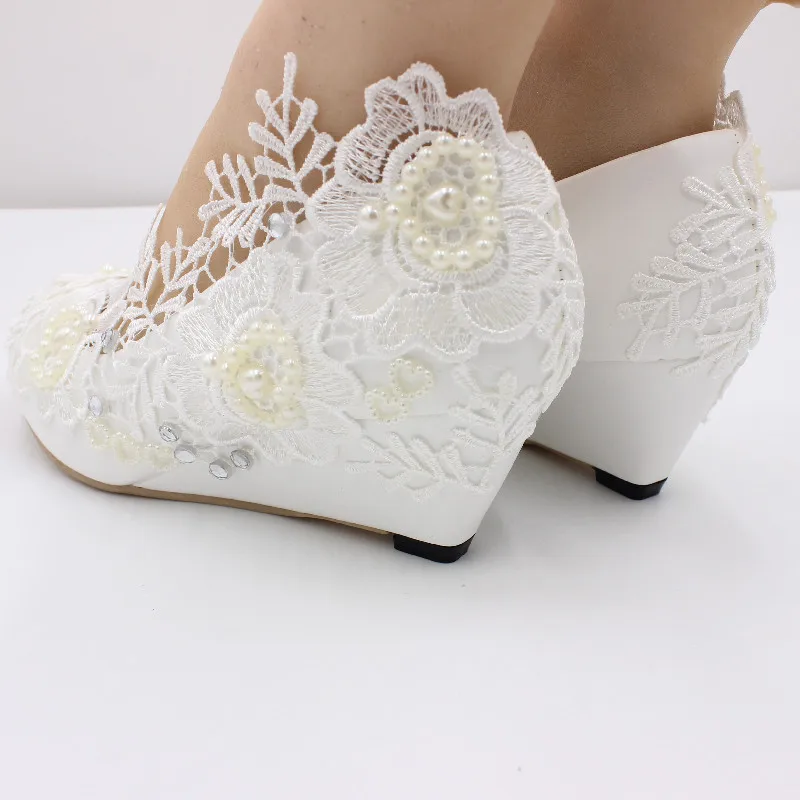 Новая белая свадебная обувь 【xingchenma】тонкие туфли на танкетке для молодых женщин