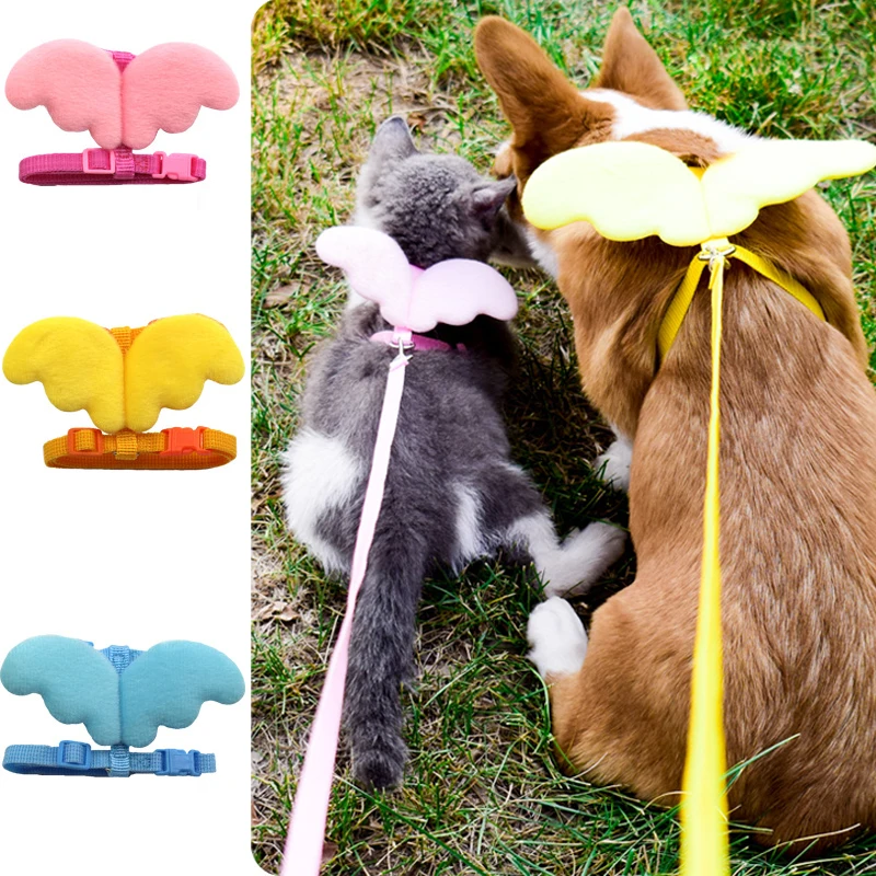 Cute angel pet cat harness and leash set for small dogs, cats and kittens, 3-color lead leash, adjustable collar sling, pet acce
Cute angel pet cat harness and leash set for small dogs, cats and kittens, 3-color lead leash, adjustable collar sling, pet acce