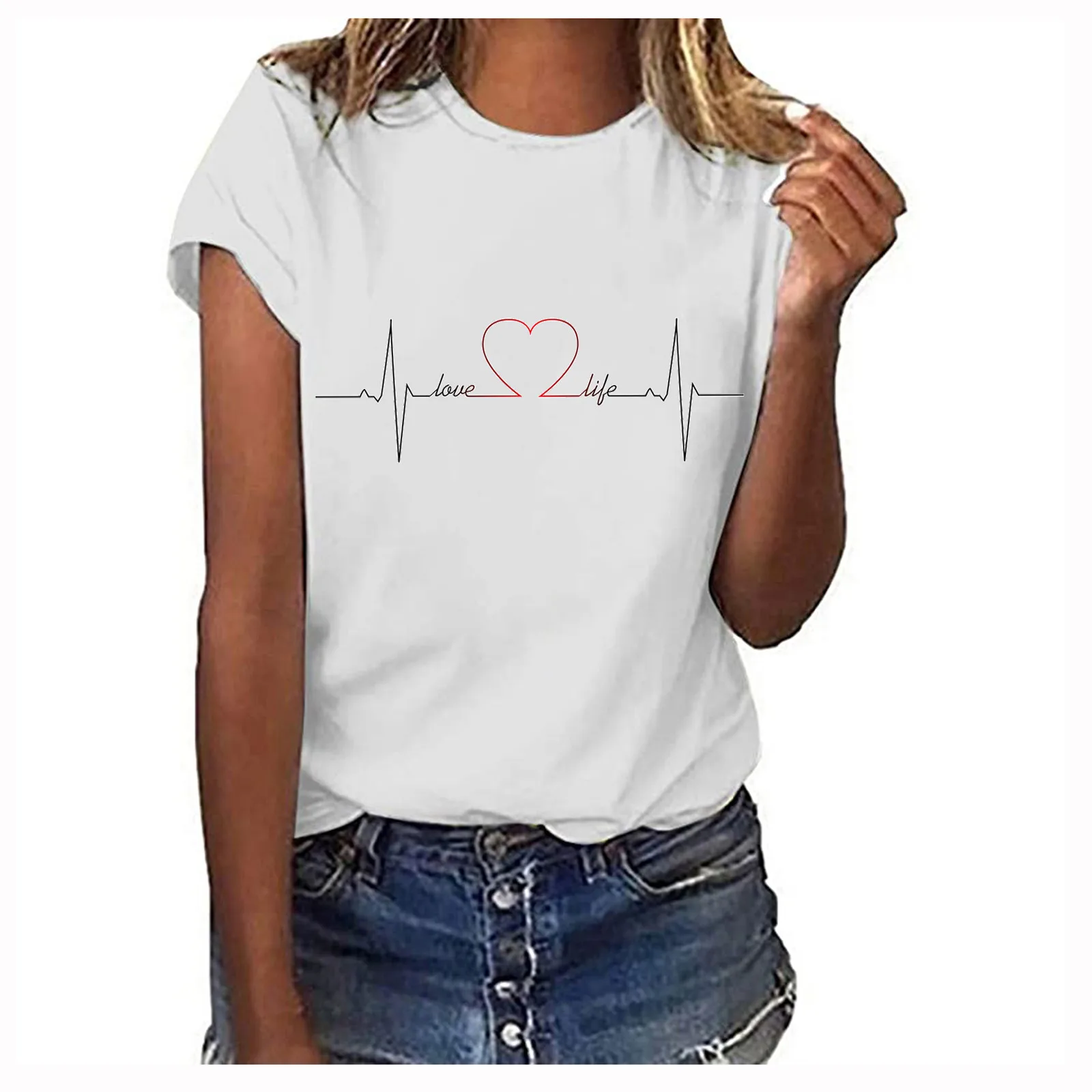 Women T-shirt Female Fashion Heart Print Tee Top Harajuku Graphic 90s Casual Oversized T Shirt Summer O Neck Short Sleeve Blusas
Women T-shirt Female Fashion Heart Print Tee Top Harajuku Graphic 90s Casual Oversized T Shirt Summer O Neck Short Sleeve Blusas