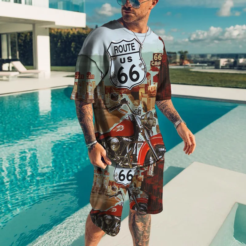 Car 66 Pattern Summer 3D Printing Men's T-Shirt Suit Shorts Suit Men'S Sportswear Sportswear O-Neck Short-Sleeved Men'S Clothing
Car 66 Pattern Summer 3D Printing Men's T-Shirt Suit Shorts Suit Men'S Sportswear Sportswear O-Neck Short-Sleeved Men'S Clothing