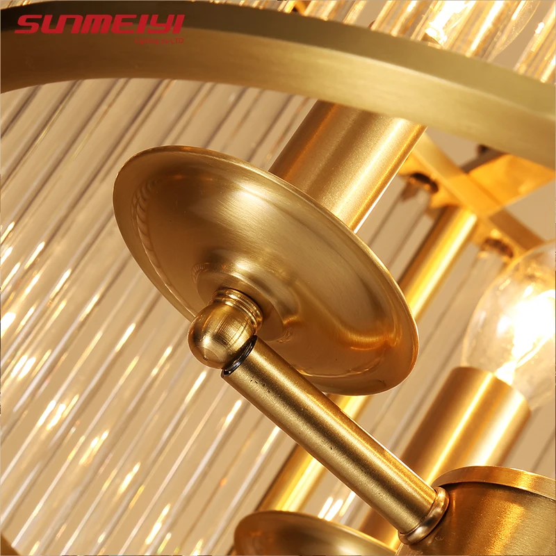 New Modern Copper Chandelier Wrought LED Chandeliers Lighting Fixtures LED Hanging Lamp With Glass Shade For Living Room
New Modern Copper Chandelier Wrought LED Chandeliers Lighting Fixtures LED Hanging Lamp With Glass Shade For Living Room
