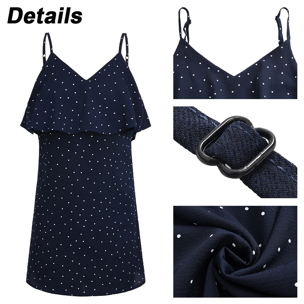 Women Polka Dot V-Neck Spaghetti Strap Mini Dress 2021 New Summer Sleeveless Fashion Backless Casual Sexy Vintage Sundress D30
Women Polka Dot V-Neck Spaghetti Strap Mini Dress 2021 New Summer Sleeveless Fashion Backless Casual Sexy Vintage Sundress D30