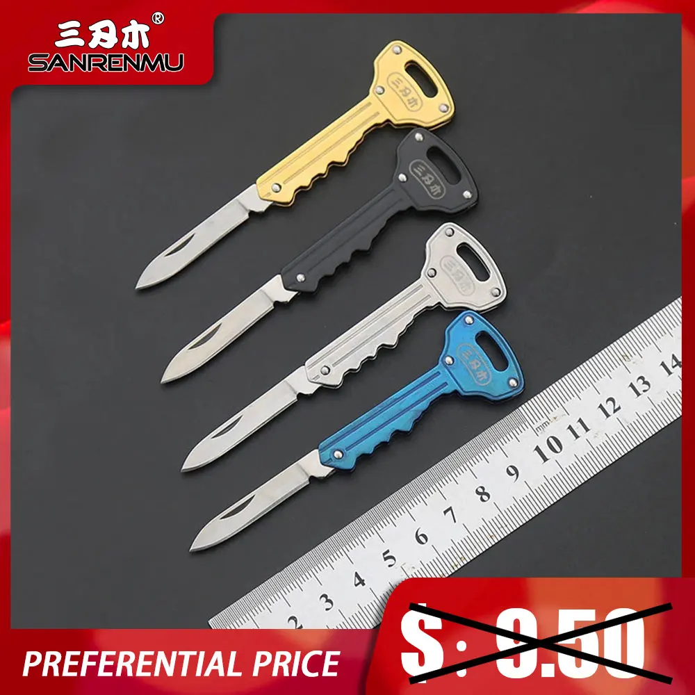 

SANRENMU 4113 Mini Key Knife Chain/Ring Self Defense Multi-Function EDC Outdoor Camping Tool Bottle Opener Pocket Folding Knives