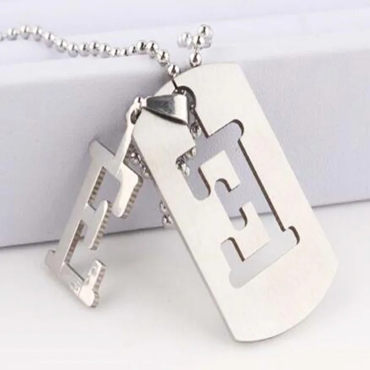 

New detachable Stainless Steel English Alphabet 26 A-Z Letter Necklace Pendant Women Men Capital Initial Name Necklace