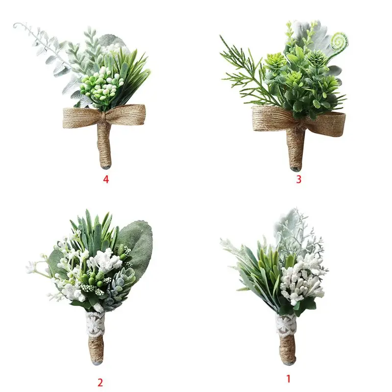 2021 New Pastoral Style Wedding Handmade Fake Succulent Eucalyptus Plants Realistic Greeny Boutonniere with Pin Groom Prom Suit
2021 New Pastoral Style Wedding Handmade Fake Succulent Eucalyptus Plants Realistic Greeny Boutonniere with Pin Groom Prom Suit