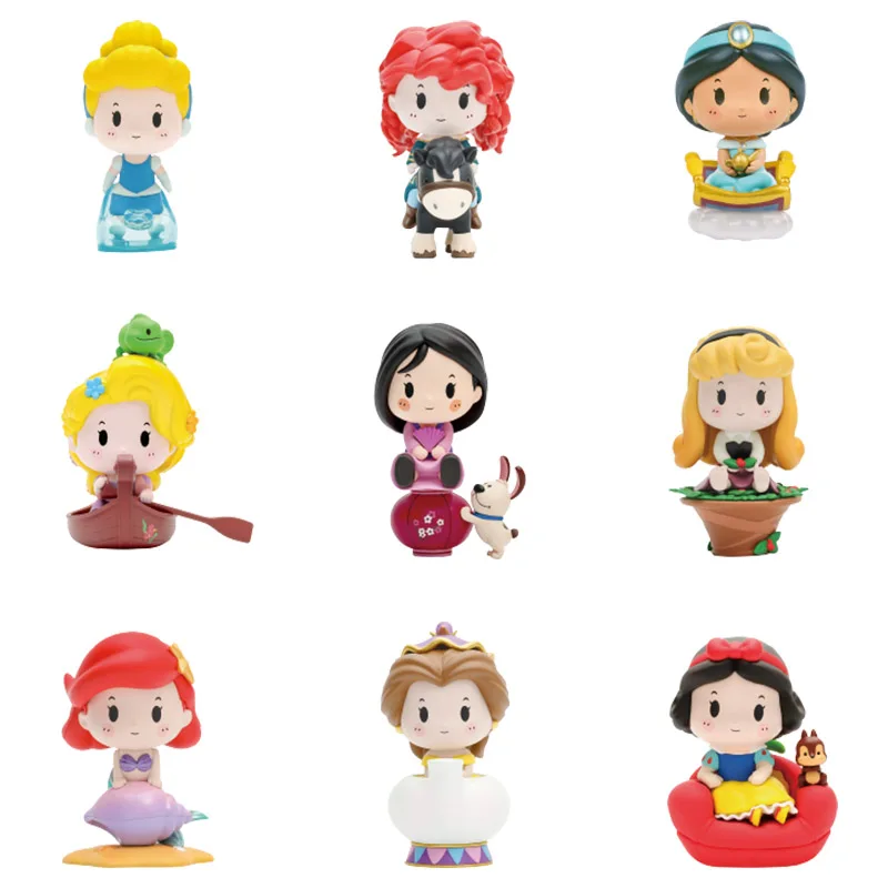 

Disney Princess Belle Merida Cinderella Jasmine Snow White Rapunzel Ariel Aurora Mulan Action Figures Model Toys Gifts for Kids