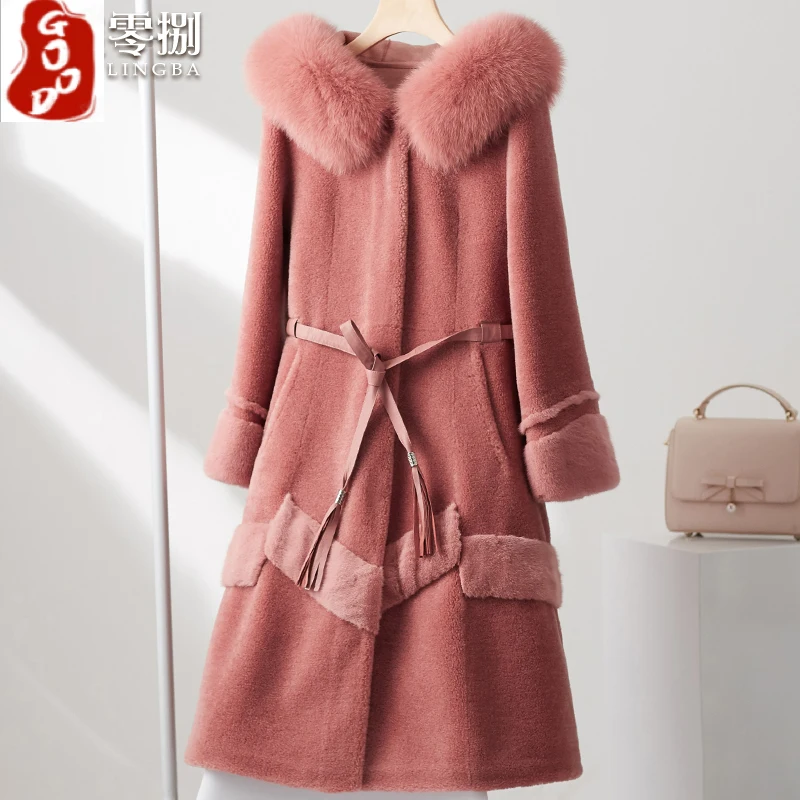 2021 Winter Natural Fox Fur Hooded Jacket Real Sheep Shearing Female Long Coat Korean Warm 100% Wool Fur Coat Hiver JR014
2021 Winter Natural Fox Fur Hooded Jacket Real Sheep Shearing Female Long Coat Korean Warm 100% Wool Fur Coat Hiver JR014