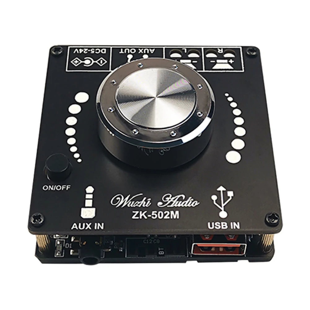 ZK-502M Mini Bluetooth-Compatible 5.0 Power Audio Amplifier Board 50WX2 Stereo Music Amplificad Module Home Theater AUX
ZK-502M Mini Bluetooth-Compatible 5.0 Power Audio Amplifier Board 50WX2 Stereo Music Amplificad Module Home Theater AUX